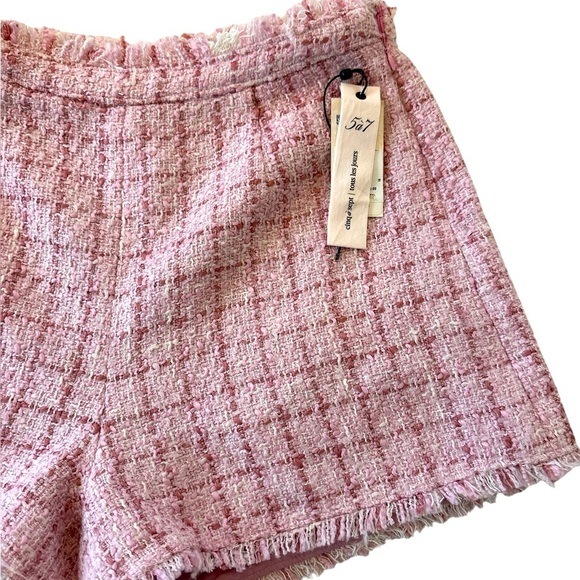 NWT Cinq a sept Coronado Tweed Pink High Waisted Shorts - Picture 4 of 10